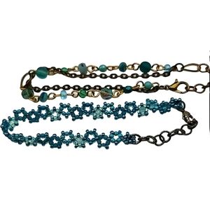 🩵2 Blue Beaded Bracelets